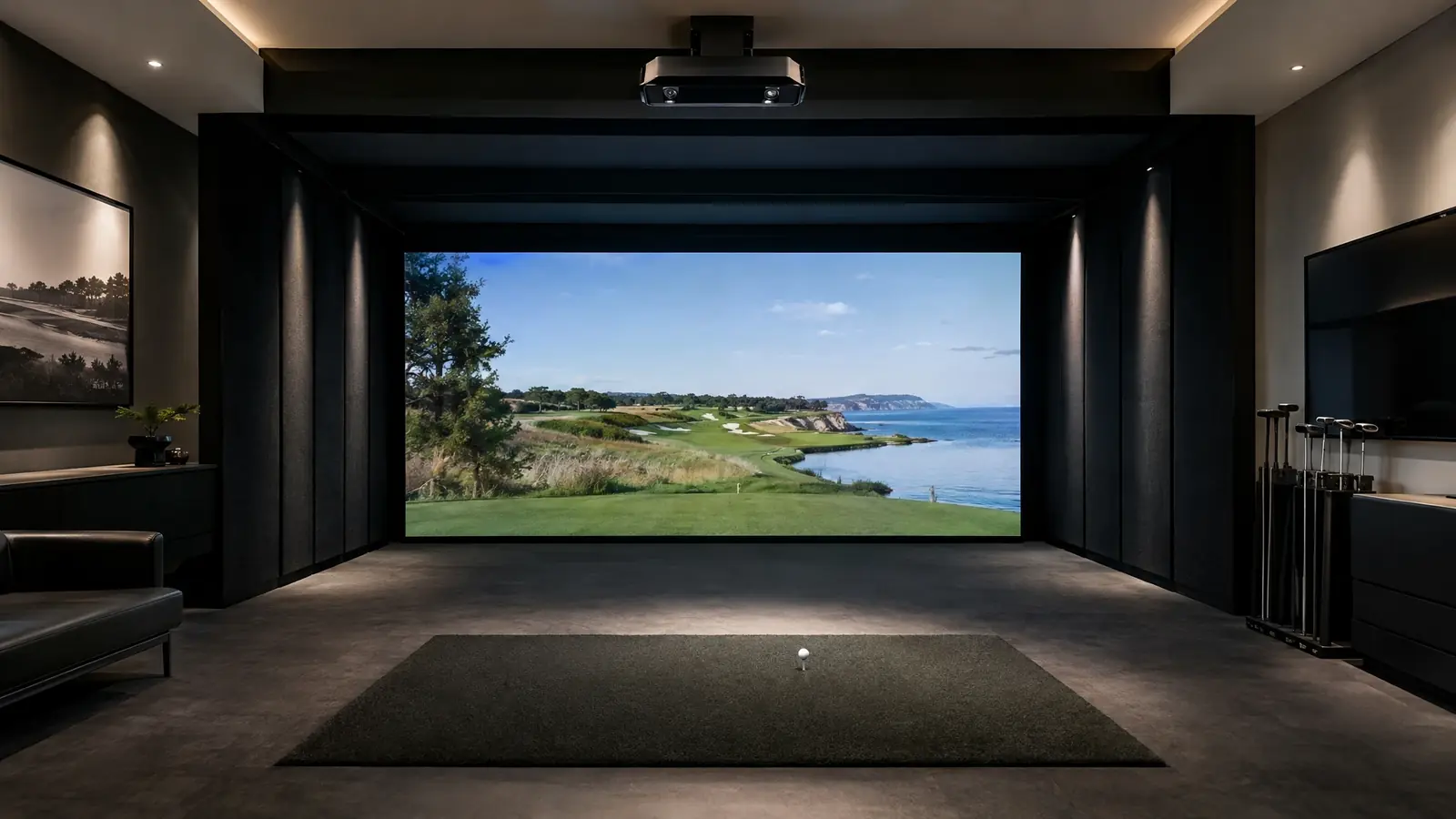 TrackMan golf simulator bay