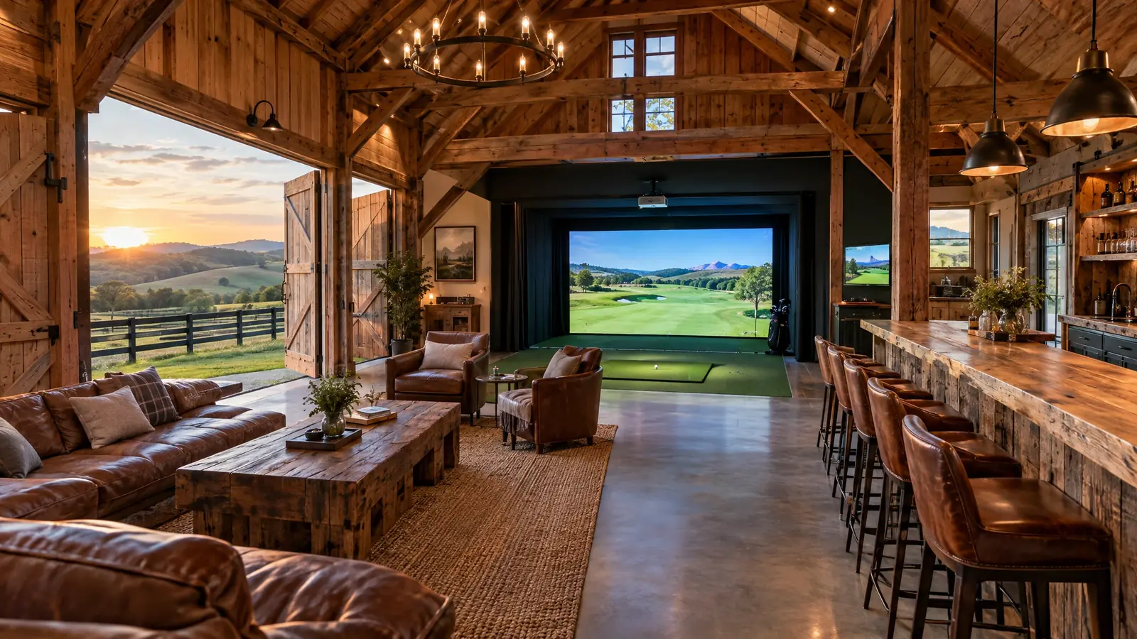 Golf simulator room in Arrington, Tennessee