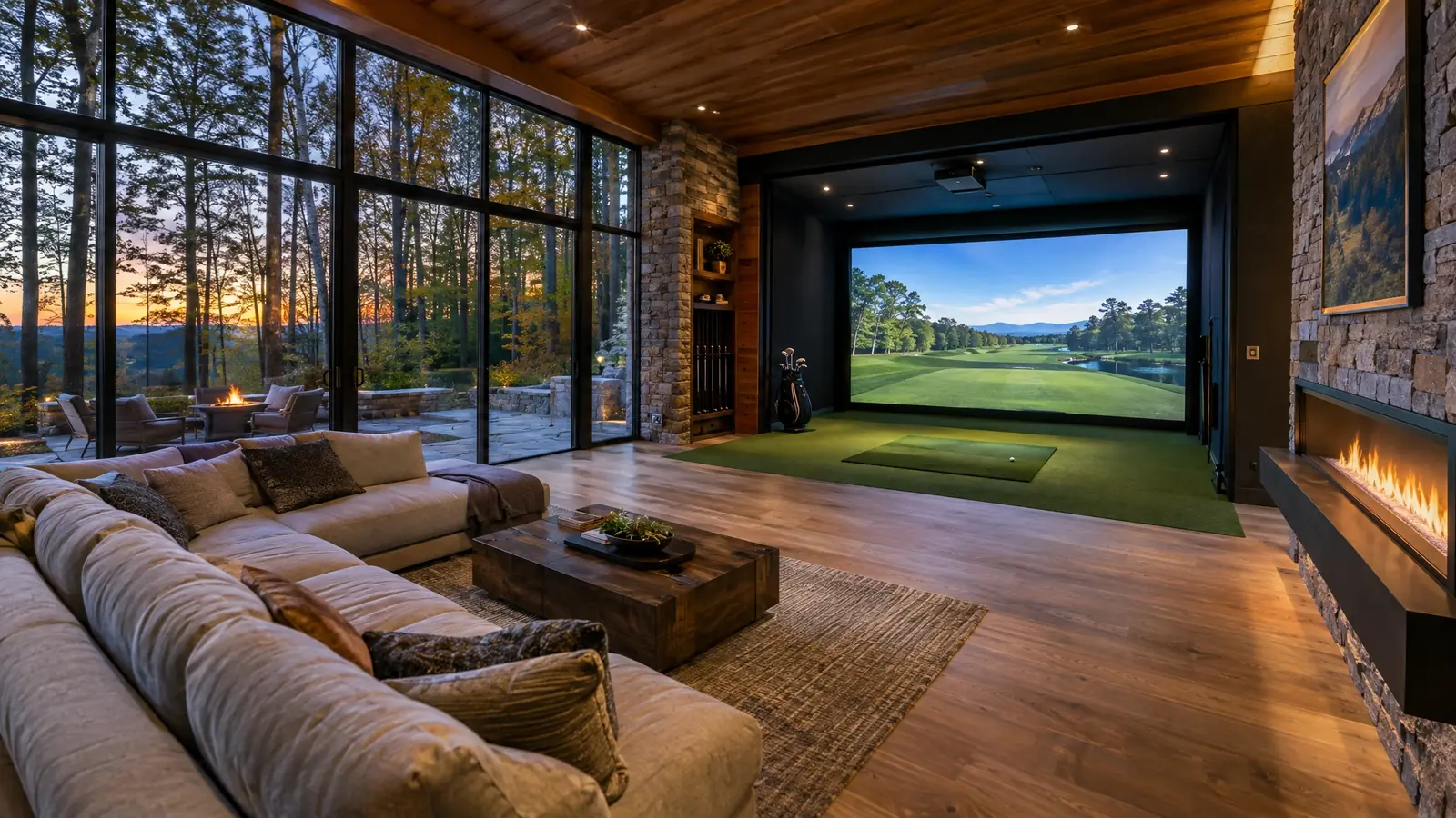 Golf simulator room in Bellevue, Tennessee