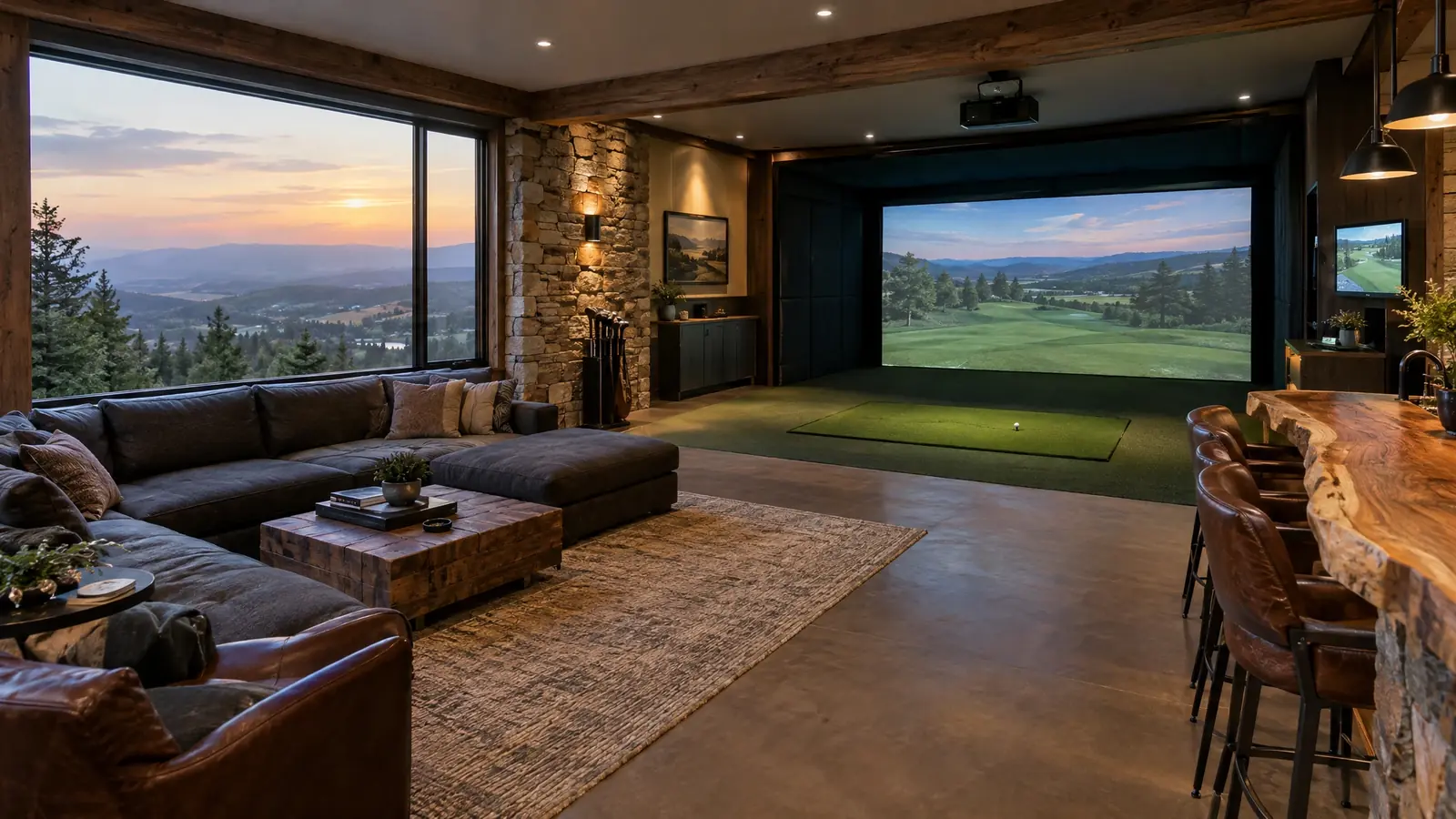 Golf simulator room in Fairview, Tennessee