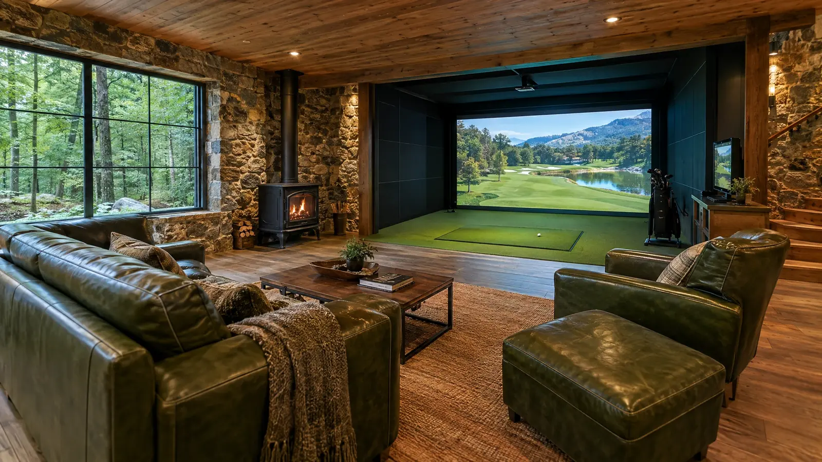Golf simulator room in Forest Hills, Tennessee