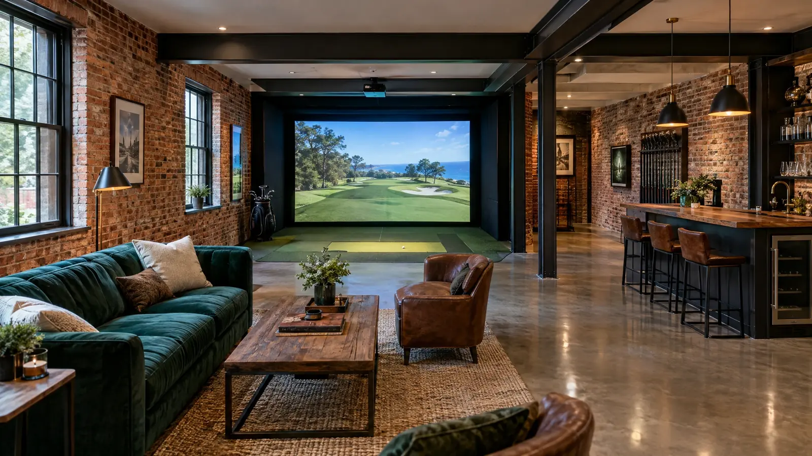 Golf simulator room in Germantown, Tennessee