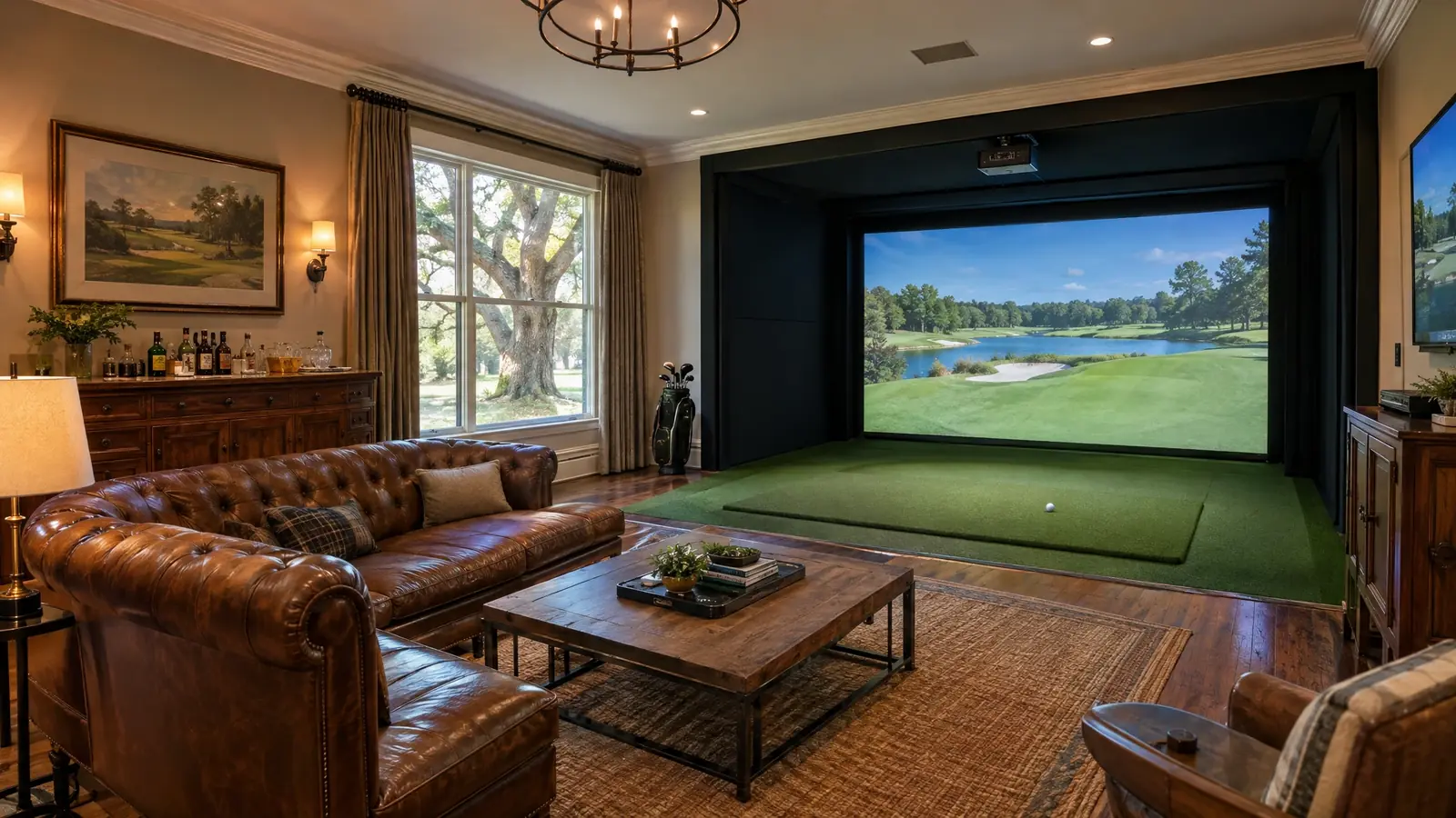 Golf simulator room in Hermitage, Tennessee