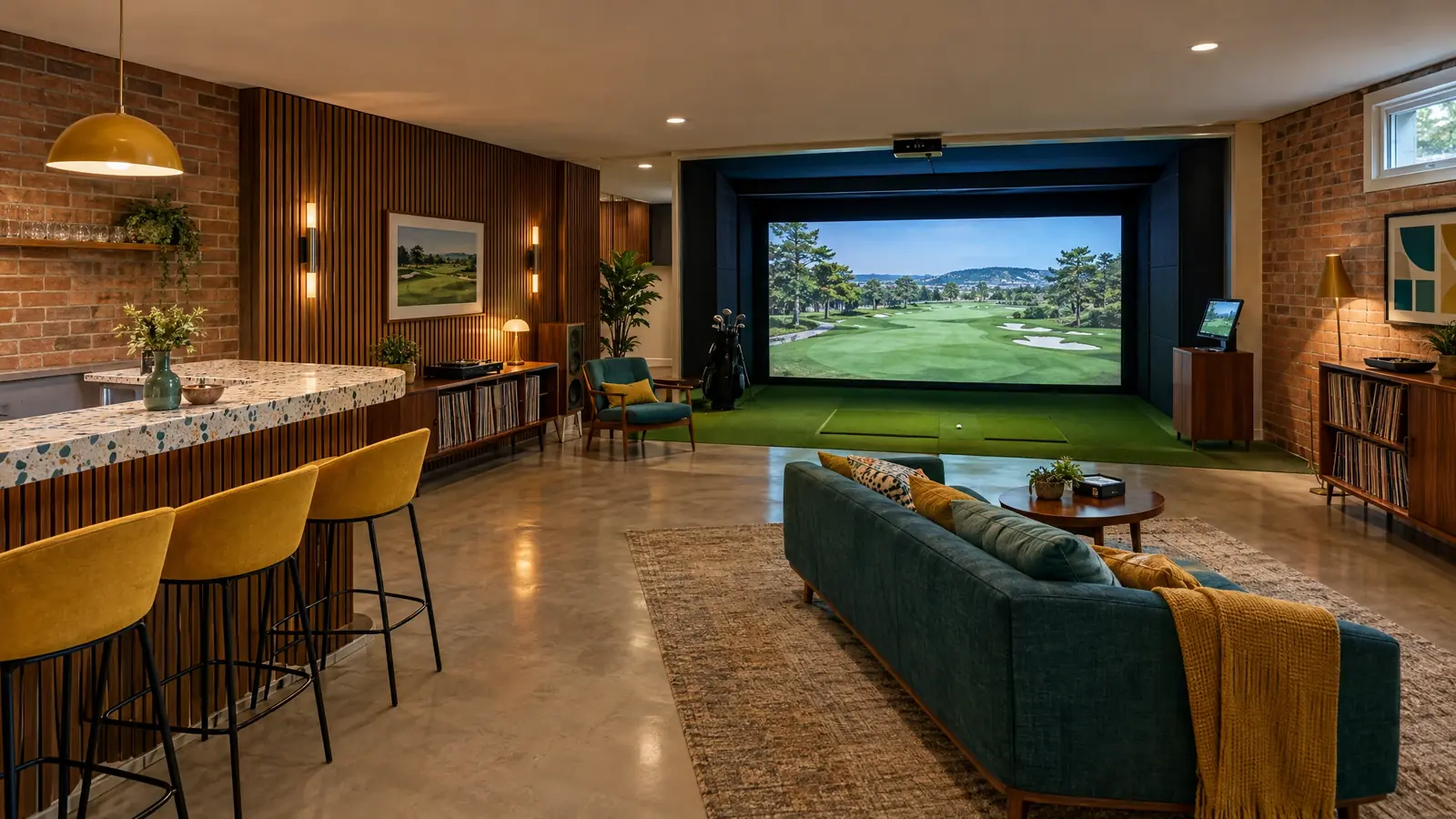 Golf simulator room in Madison, Tennessee