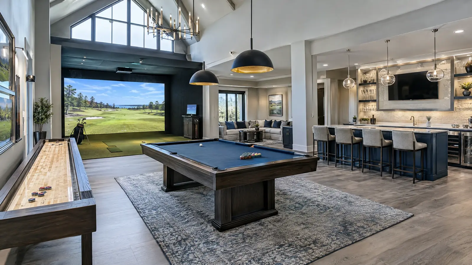 A golf simulator room in Murfreesboro, Tennessee: Big Rooms, Bigger Drives