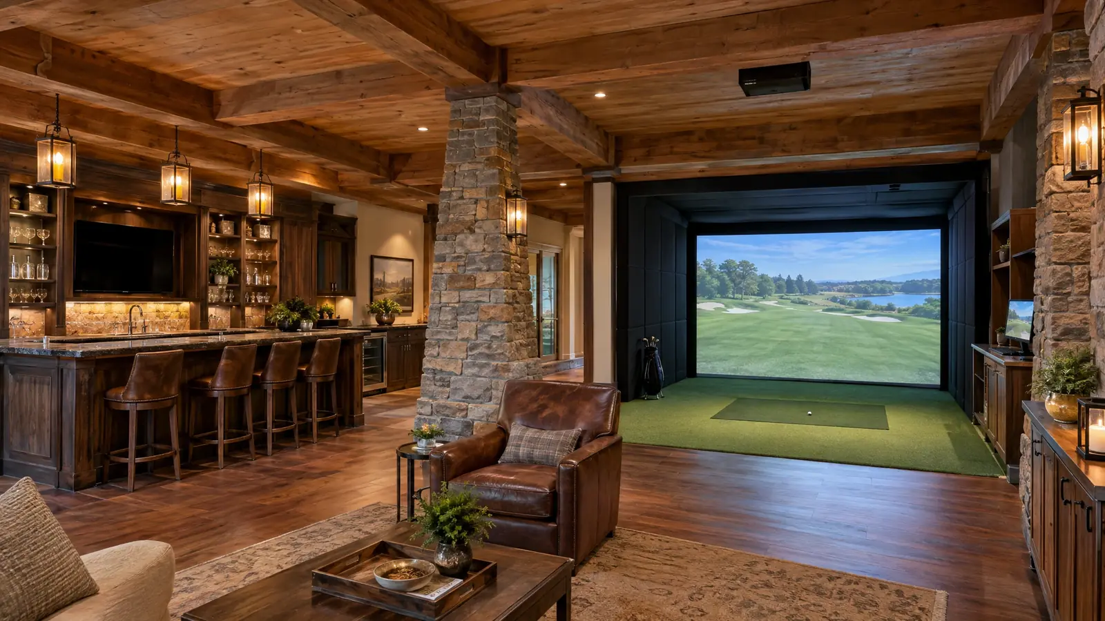Golf simulator room in Nolensville, Tennessee
