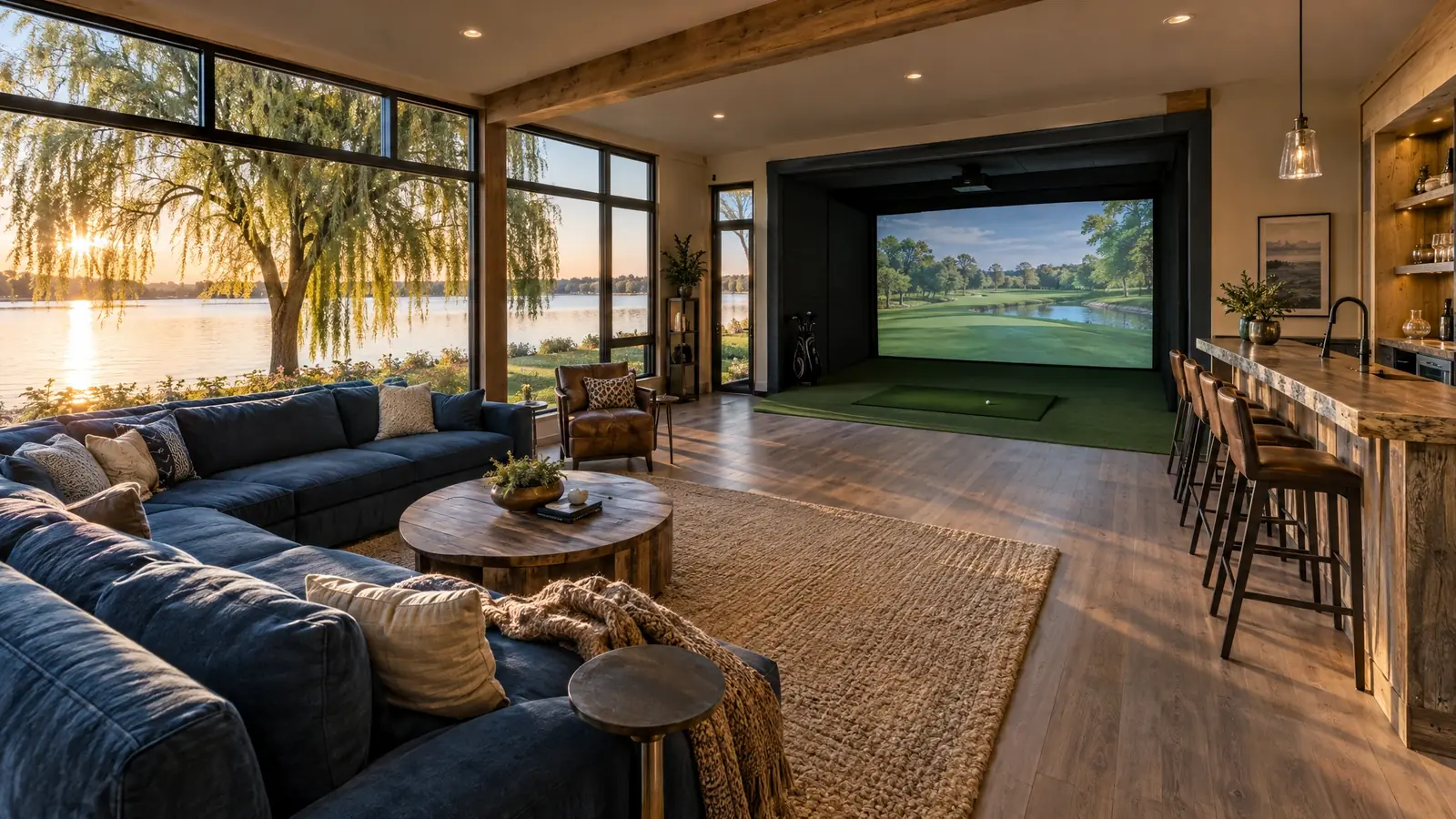 Golf simulator room in Old Hickory, Tennessee