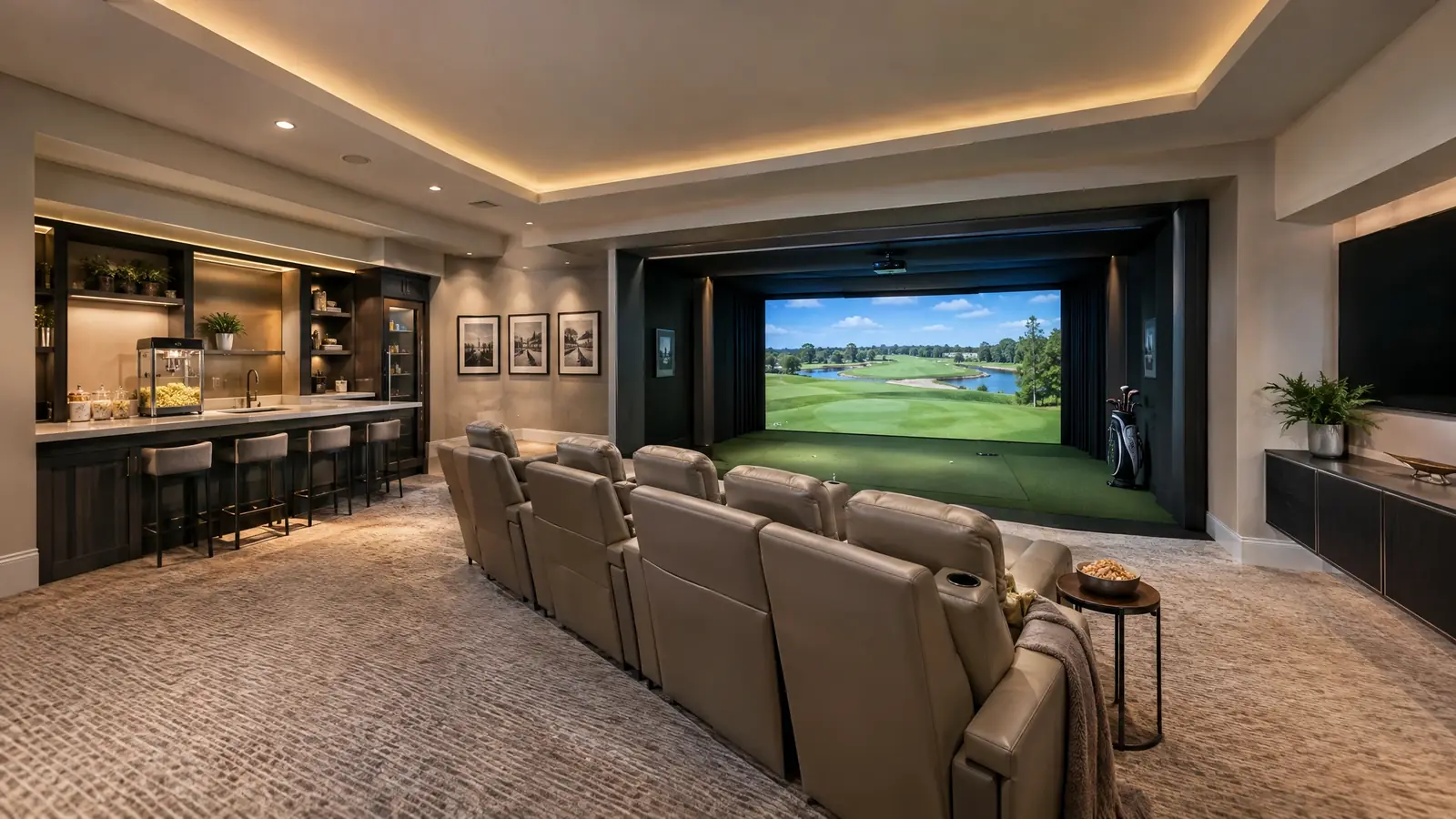 Golf simulator room in Spring Hill, Tennessee