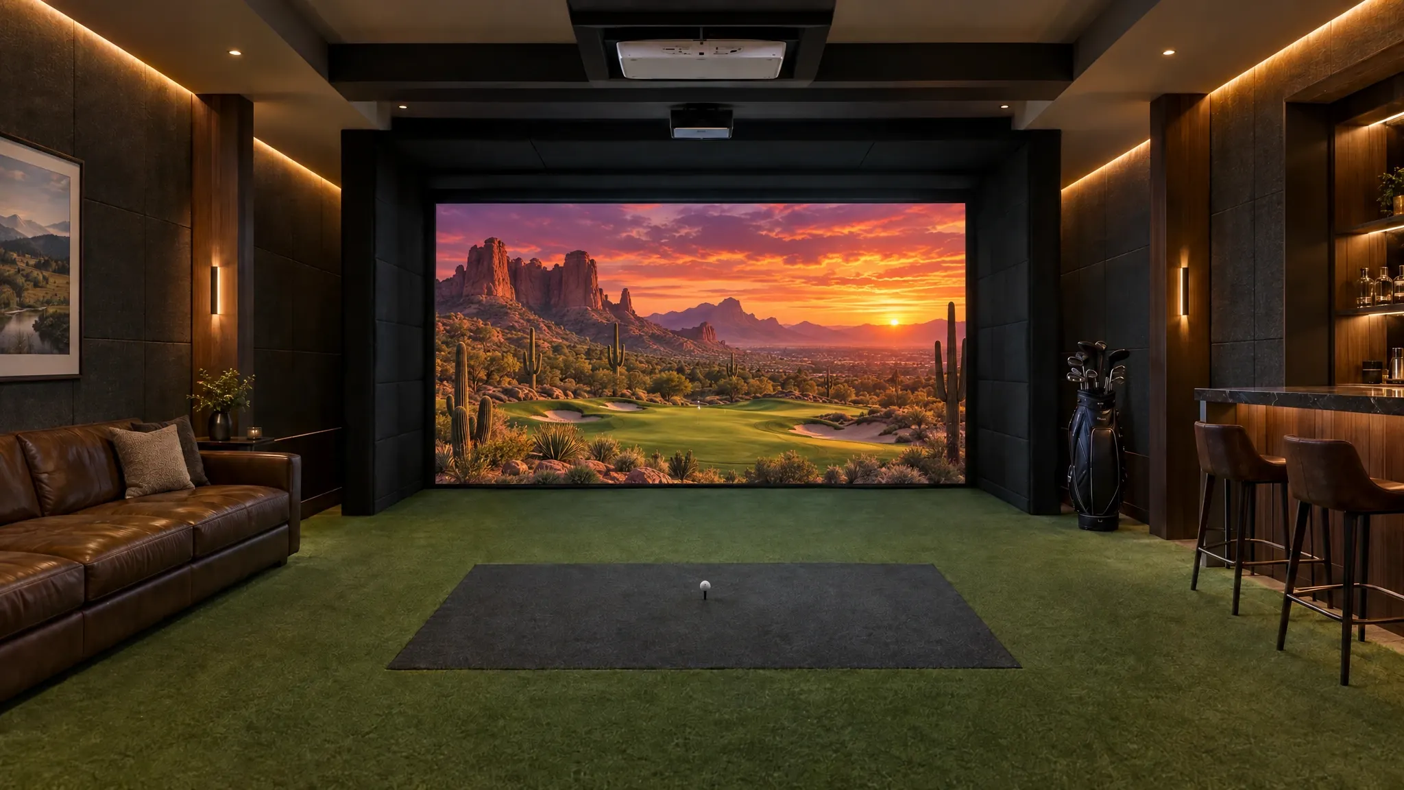 Desert course on the screen