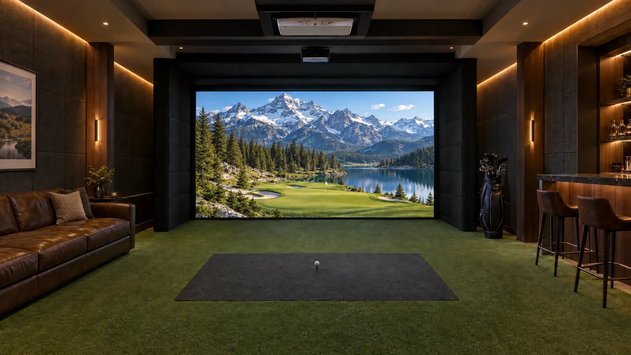 Mountain course on the screen