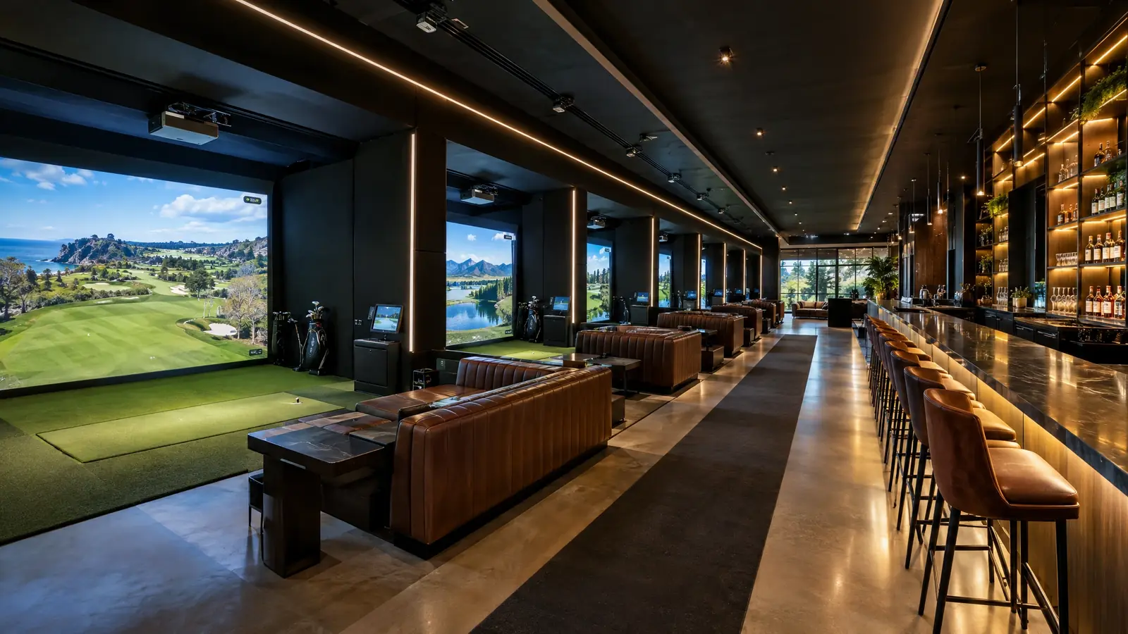 Multi-Bay Golf Lounge Build-Out golf simulator service