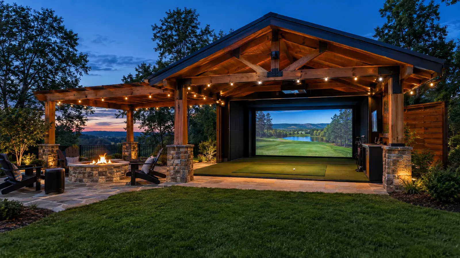 Outdoor Golf Simulator Enclosure by Music City Simulators